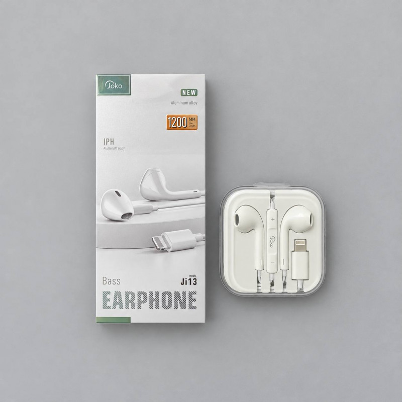 JOKO new wired earphones with good bass,  Type-C, 3.5mm, Lightning Model: JI11 (3.5mm) JI12 (Type-C) JI13 (Lightning)