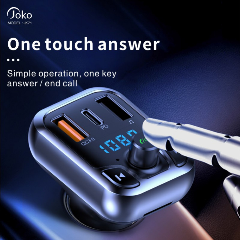 JOKO Car Adapter iPhone OPPO  Fastcharger Car Bluetooth Wireless MP3 FM Radio JK71