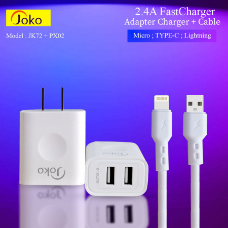 JOKO Adapter+Cable JK-72 iPhone Lightning 2.4A 
