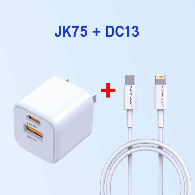 JOKO Adapter Charger + TYPE-C PD Cable Model JK75+DC15 Type-c JK75+DC13 iphone