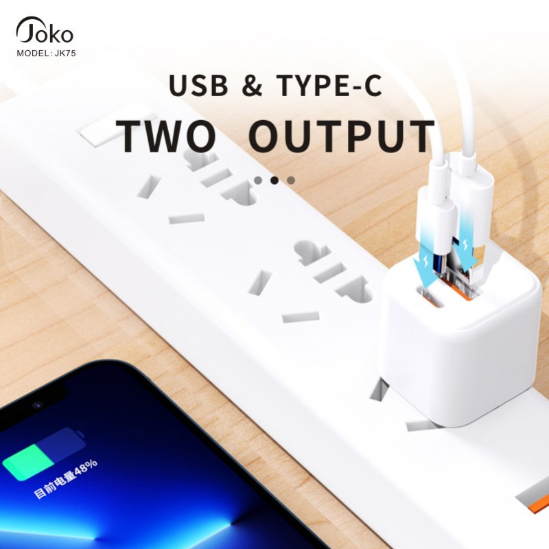 JoKo​  charger adapter 20W Support Vooc/QC/PD fast charger model : JK75