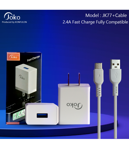 JOKO Adapter Charger + Cable Fast Charger 2.4A Micro JK77