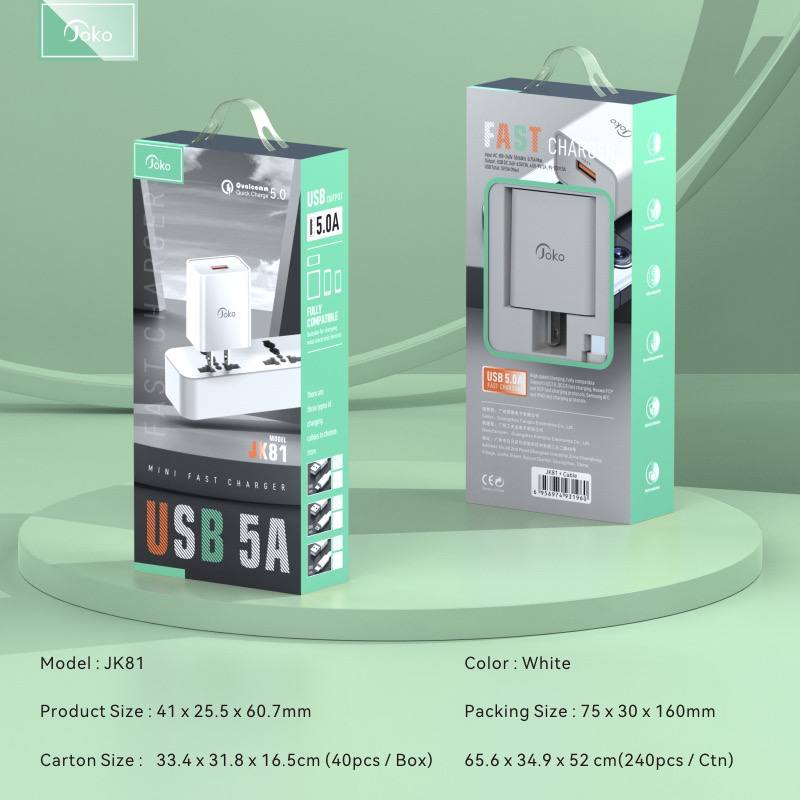 JOKO Mini Fast Charger Adapter + Cable Model JK81 