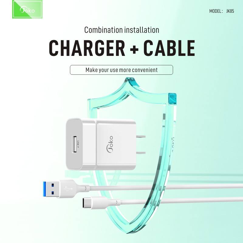 JOKO Mini fast charger + cable 3.0A Model Jk85 Type-C