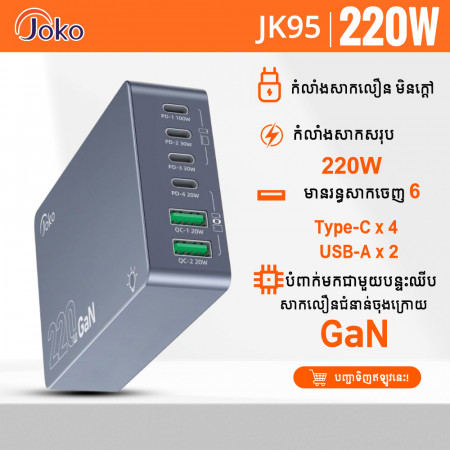 Joko Quickcharge Adapter Charger JK95 220W GaN