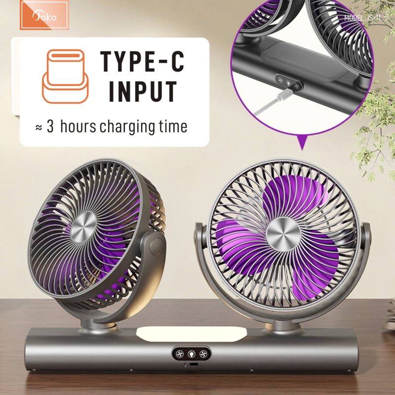 Joko Dual Head USB Fan 3 Wind Speed Model JS-11
