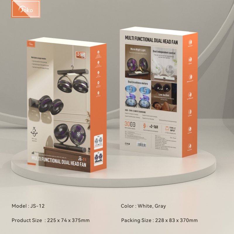 Joko Dual Head USB Fan 3 Wind Speed Model JS-11