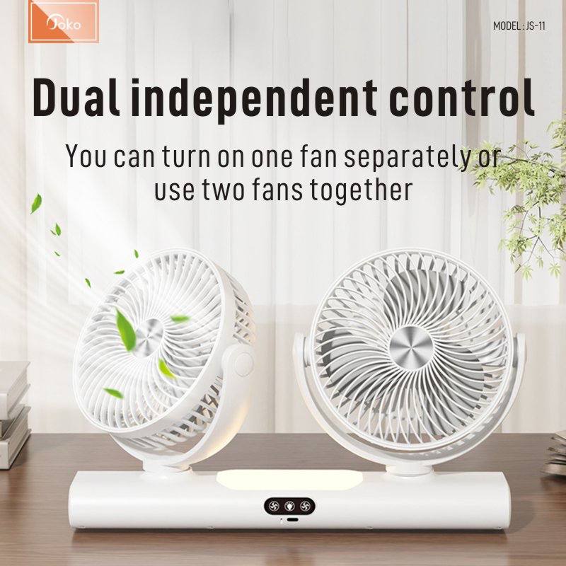 Joko Dual Head USB Fan 3 Wind Speed Model JS-11