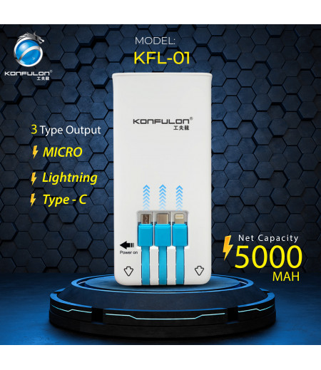JOKO Mini Fastcharger Powerbank Come with Cable 5000 mAh KFL-01