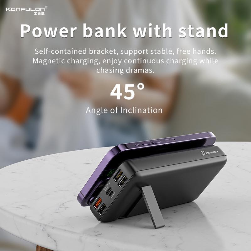 Konfulon Power Bank Wireless Fast Charge 22.5W PD 20W 20000mAh Model M17W 