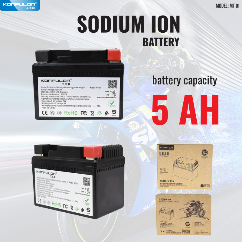 Konfulon Sodium Ion Motorcycle Starter Battery 5AH Model MT01