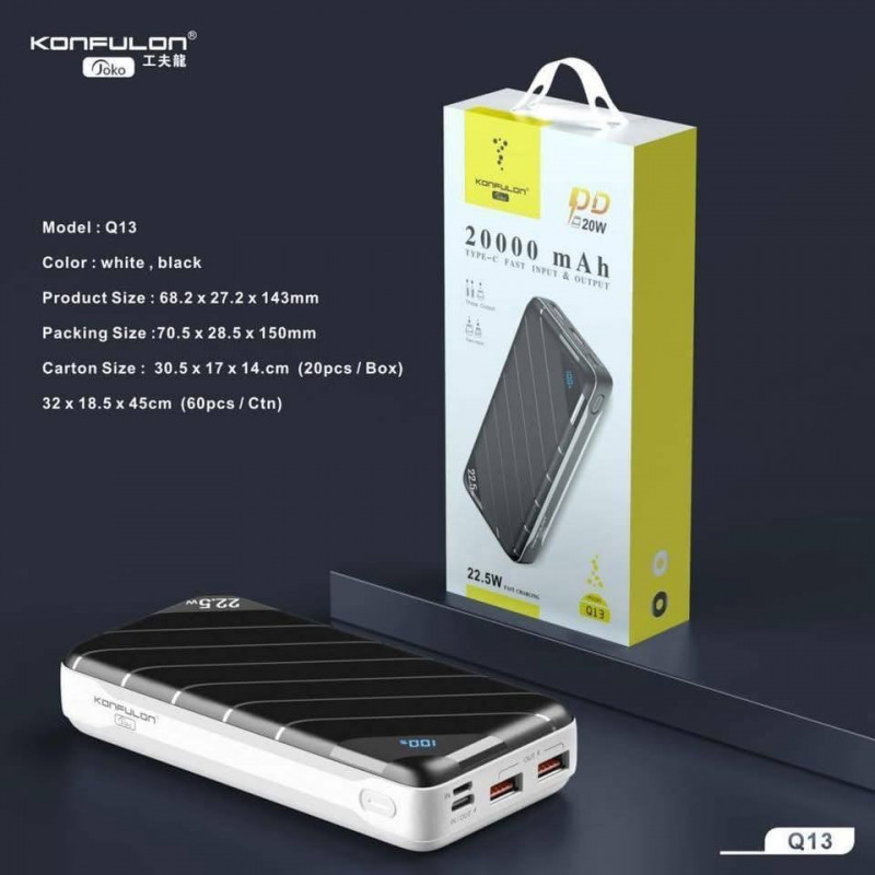 JOKO Fast charge Power bank 20000mAh 22.5W​ Model Q13