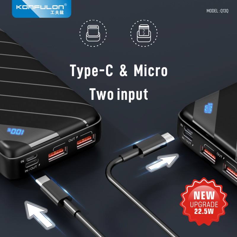 Konfulon Power Bank 20000mAh Model Q13Q