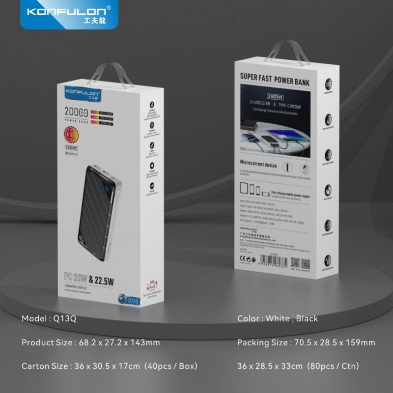 Konfulon Power Bank 20000mAh Model Q13Q