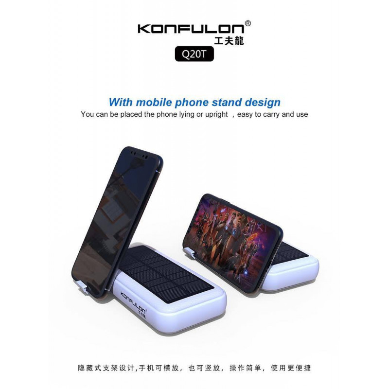 Konfulon Power bank Solar 20000mAh Model Q20T