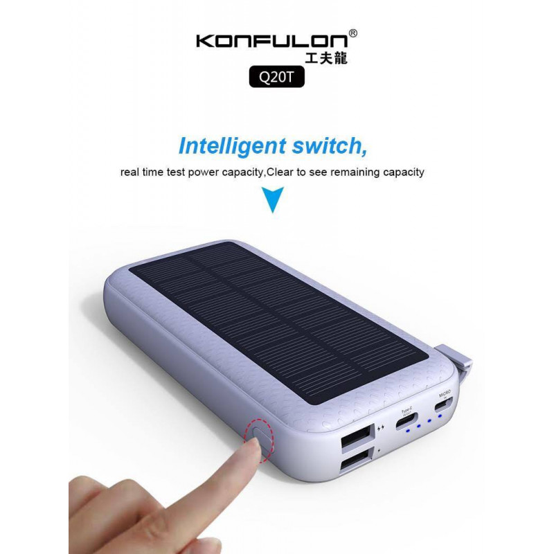 Konfulon Power bank Solar 20000mAh Model Q20T