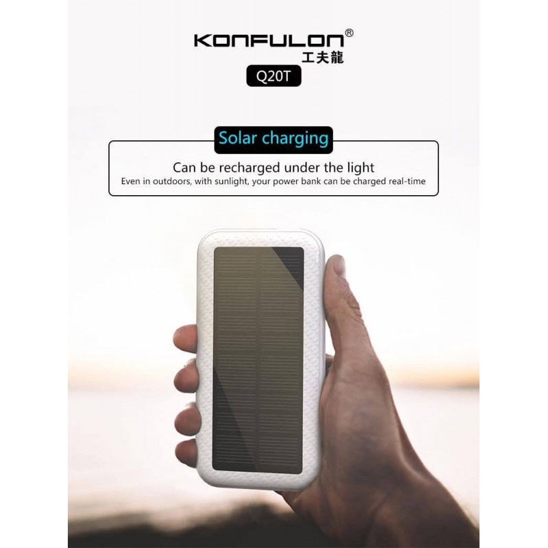 Konfulon Power bank Solar 20000mAh Model Q20T