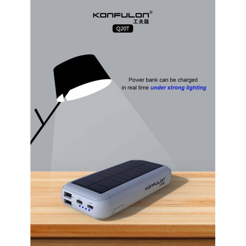 Konfulon Power bank Solar 20000mAh Model Q20T
