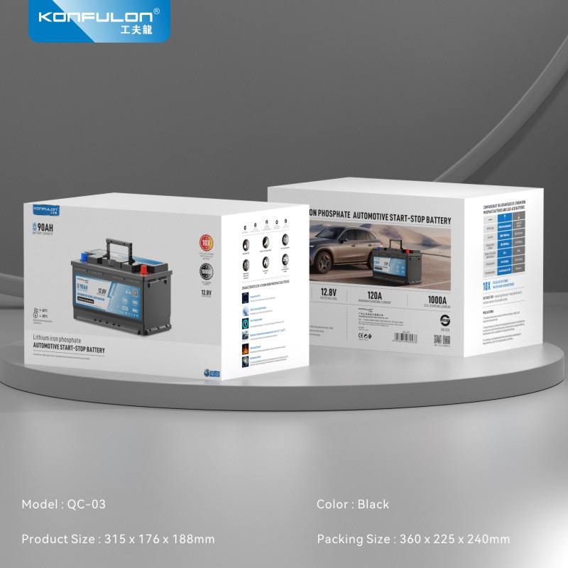 AUTOMOTIVE START STOP BATTERY 12.8V 90AH Model QC03