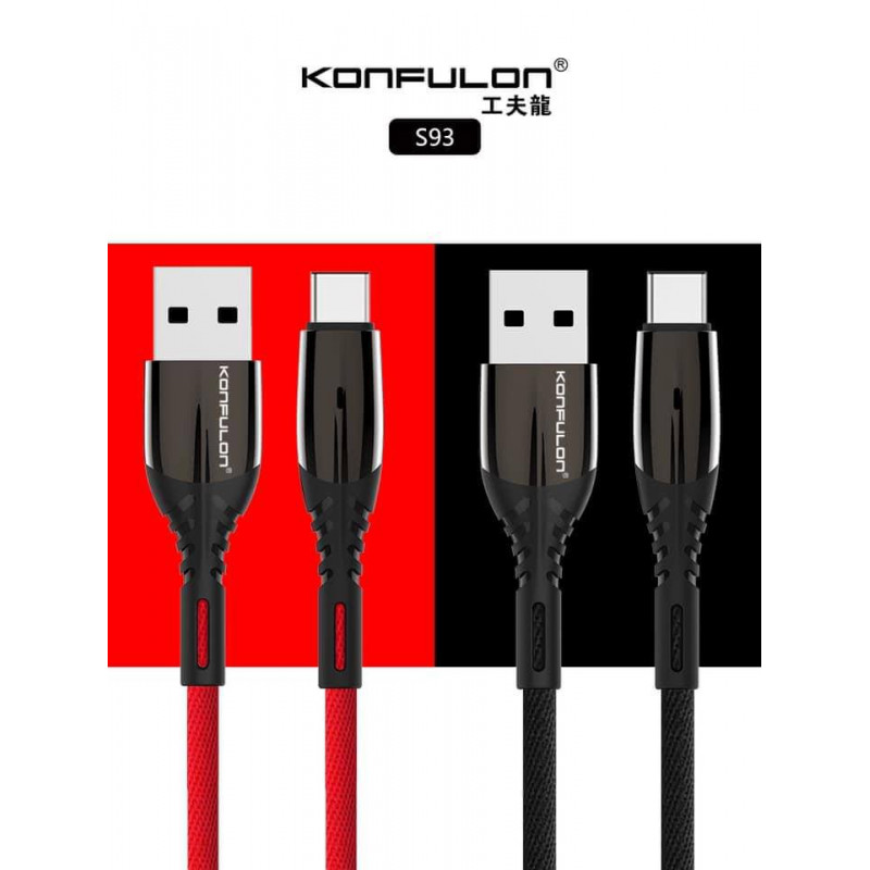 Konfulon Cable Charger 2.4A Model S91 Micro S92 iPhone S93 Type-C