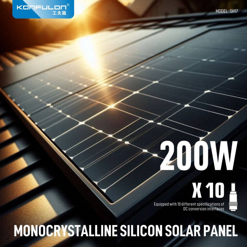 Konfulon Monocrystalline Silicon Solar Panel 200W Model SH17