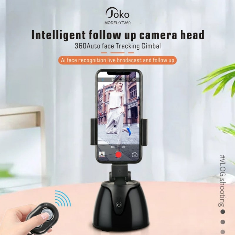 JOKO fully automatic follow-up smart PTZ mobile phone live broadcast bracket artifact 360-degree rotating face recognition tripod YT-360