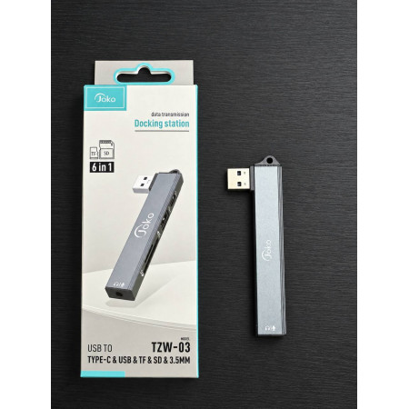 JOKO Docking station USB to Type-C & TF & SD & 3.5mm Model: TZW03 (USB) TZW04 (Type-C)