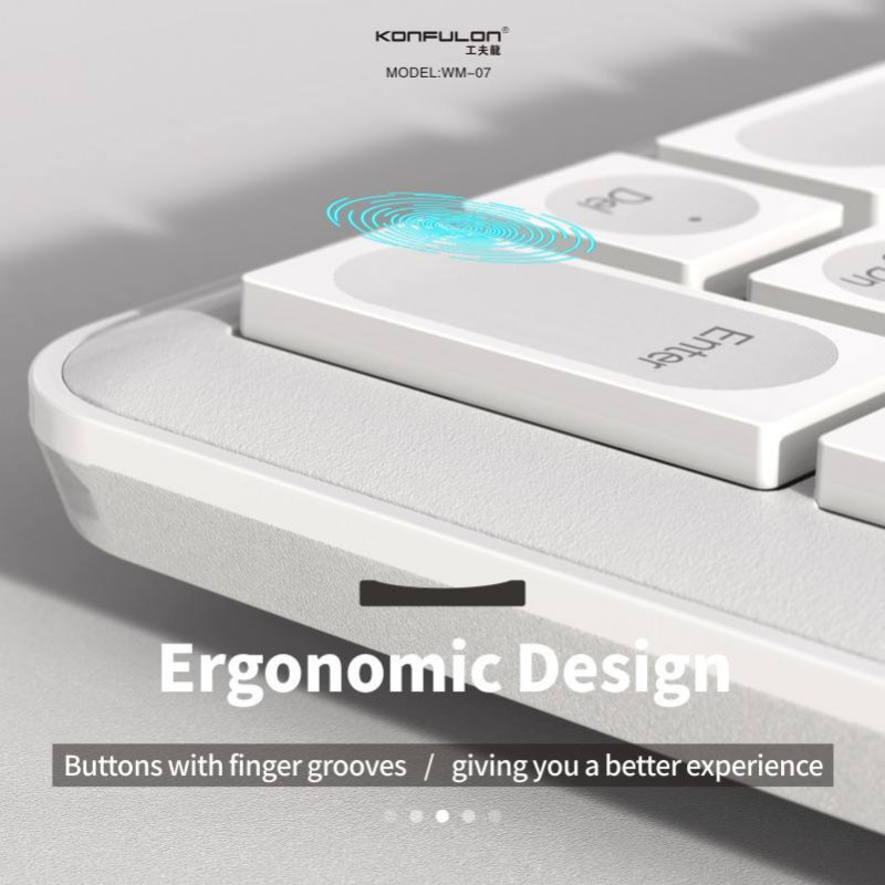 Konfulon Bluetooth Keyboard Mouse 2.4G WM-07