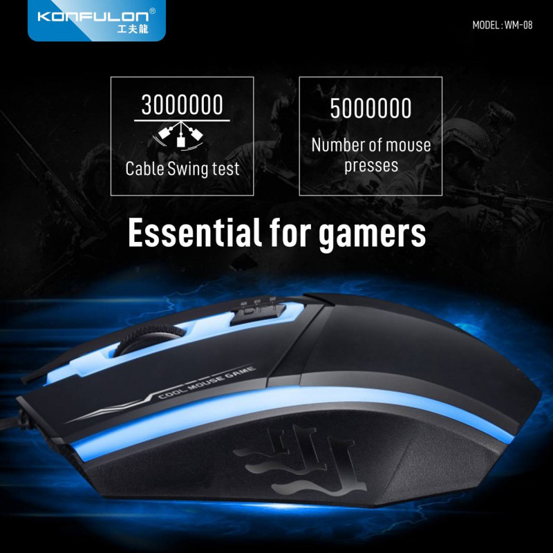 Konfulon USB Wired Gaming  Mouse Model: WM08