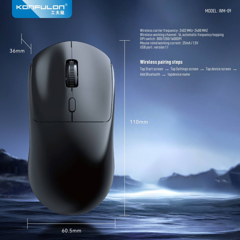 Konfulon Double modes Wireless  Mouse Model: WM09