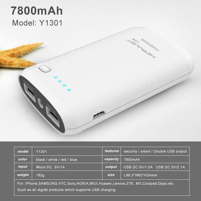 Konfulon mini power bank 7800mAh model : Y1301