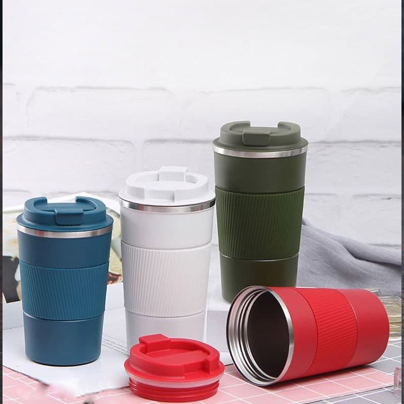 Double drinking glass water cup girls high-value office with straw portable accompanying coffee cup