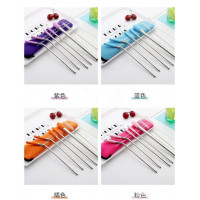 Le Gift New 316 stainless steel straw set environmental protection drinking tube household milk tea thick metal elbow straw non-disposable