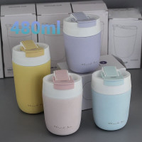 Le Gift Double-drink thermos cup female accompanying coffee cup portable 304 stainless steel creative student simple Le Gift Double-drink thermos cup female accompanying coffee cup portable 304 stainless steel creative student simple