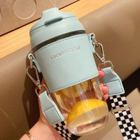 Le Gift Water cup creative straight drinking straw double drinking coffee cup male and female students cute universal