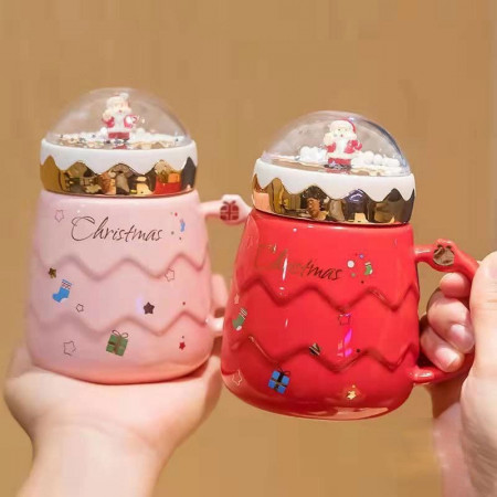 High-value Christmas series old man mug water cup girls cartoon tea cup children's household ceramic cup
