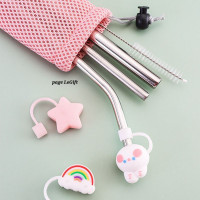 Le Gift 304 stainless steel straw outdoor convenient dust jacket