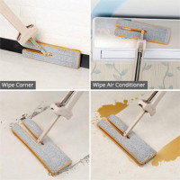Lina Store Double-Sided No-Hand Wash Mop Telescopic Cleaning Tool 360 Degrees Rotatable Lazy Flat Mop