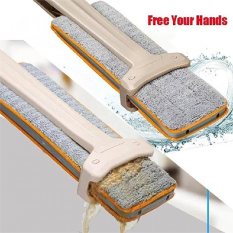 Double-Sided No-Hand Wash Mop Telescopic Cleaning Tool 360 Degrees Rotatable Lazy Flat Mop