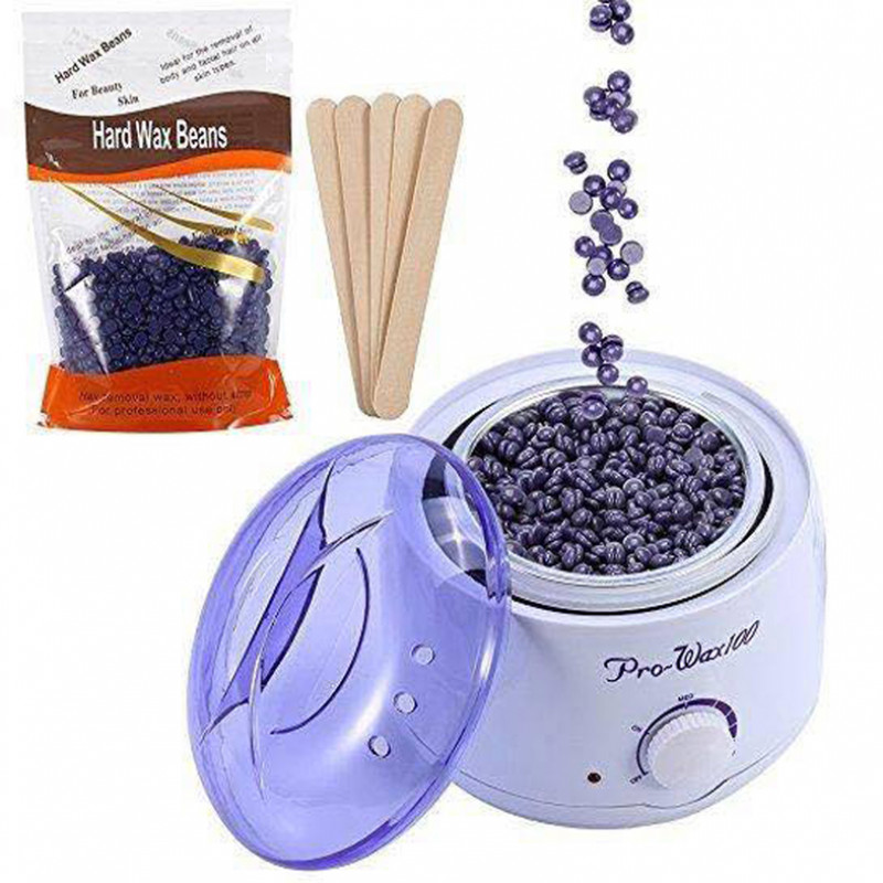 Electric Wax Warmer With Beans Applicator Sticks And Before After Spray Waxing Kit Heater Machine Depilatory Hard Wax Kits