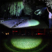 Lina Store Outdoor USB Rechargeable LED Torch Light Mini Solar Telescopic Zoom Camping Tactical Flashlight