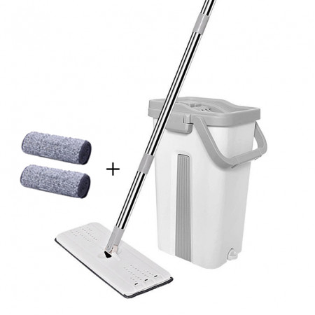 Hand Free Easy Use cleaner mop Self-washed magic flat mop set, plastic mop with bucket, home cleaning mop set
