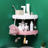 Lina Store Plastic Bathroom Shelf Organizer Snap Up Corner Shelf Caddy Bathroom Corner Shelf Shower Storage Wall Holder Shampoo Holder