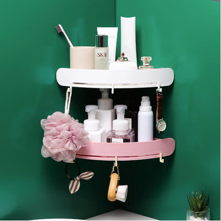 Plastic Bathroom Shelf Organizer Snap Up Corner Shelf Caddy Bathroom Corner Shelf Shower Storage Wall Holder Shampoo Holder