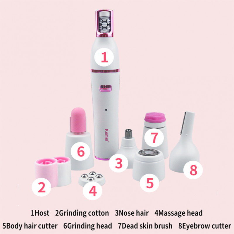 7 In 1 Nose Hair Beard Eyebrow Rechargeable Women Electric Trimmer Hair Remover Device Lady Epilator Skin Care Tool