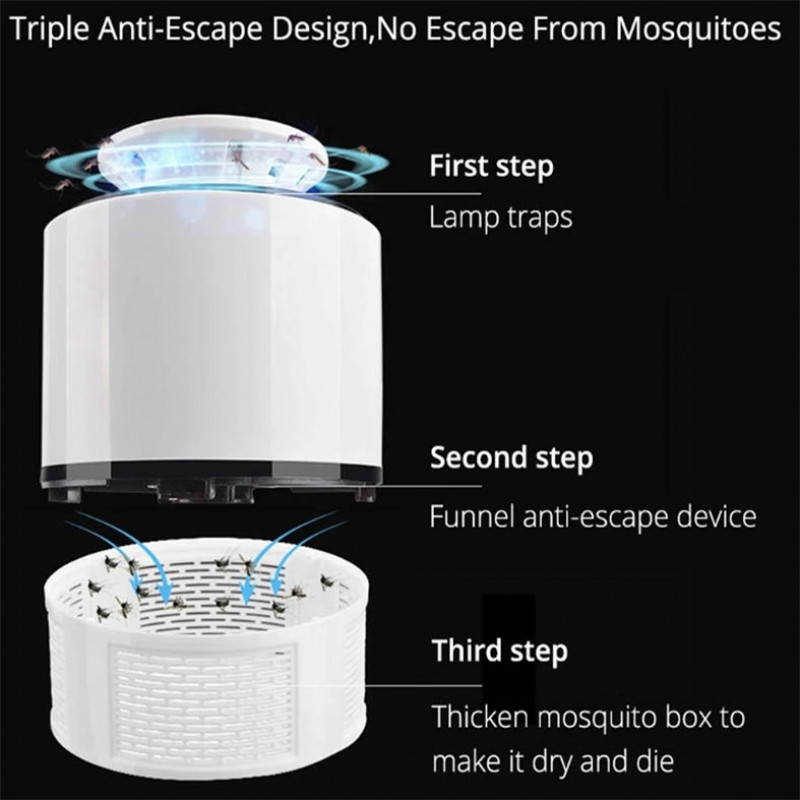 Safe photocatalyst anti mosquito electronic UV LED trap usb powered mosquito killer lamp