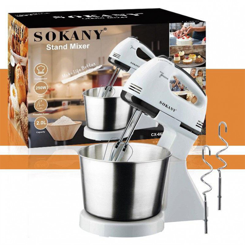 kitchen appliances 2L stand hand electric bakery machine processor food mixer with stainless steel bowl