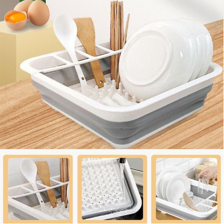 Progressive Collapsible Dish Rack with Drain Board for Home & Kitchen