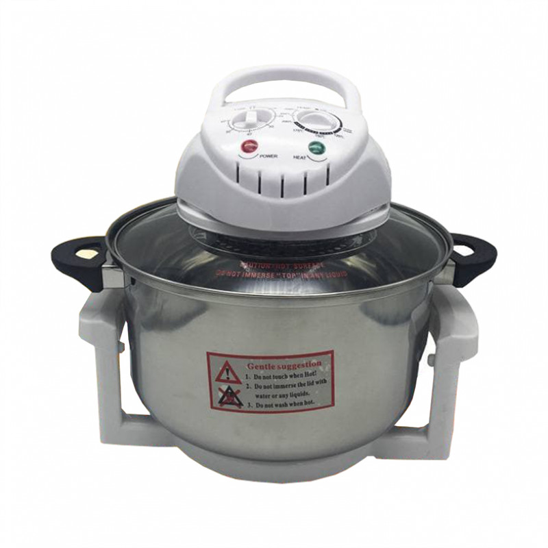 12L electric glass halogen convection oven with silver pot 