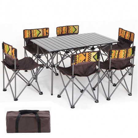 Outdoor Folding Table and Chair Set Portable Folding Table and Chair 5 Piece
